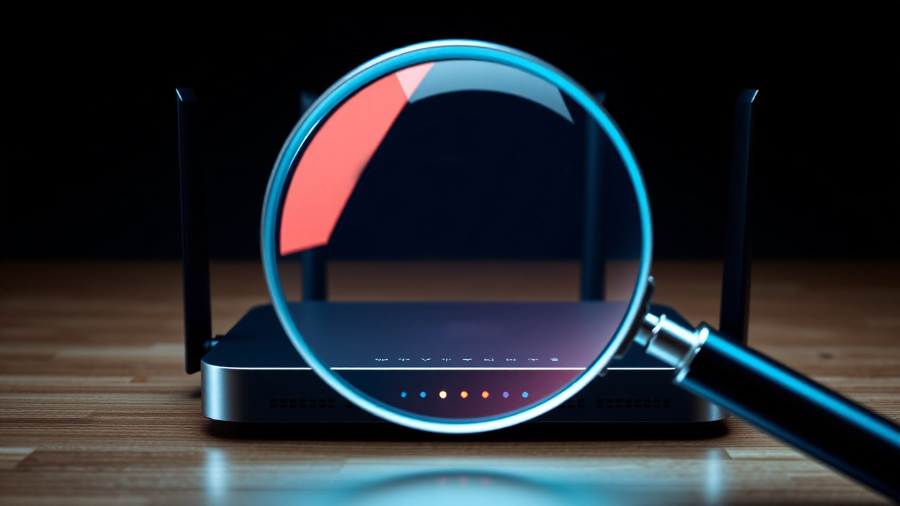 Демонстрация Wi-Fi роутера через лупу