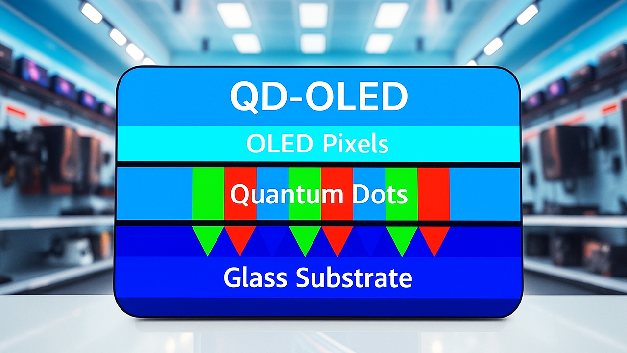 Визуализация конструкции QD-OLED матрицы