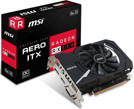 Купить Видеокарта AMD Radeon RX 550 MSI RX 550 AERO ITX 4G OC в ДНР по лучшей цене, Отзывы, Характеристики, Фото, Наличие. Фото 1