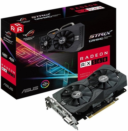 Купить Видеокарта AMD Radeon RX 560 Asus ROG-STRIX-RX560-4G-GAMING (90YV0AH1-M0NA00) в ДНР по лучшей цене, Отзывы, Характеристики, Фото, Наличие. Фото 1