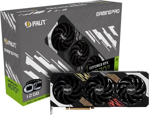 Купить Видеокарта nVidia RTX 4070Ti Palit RTX4070Ti GamingPro OC (NED407TT19K9-1043A) в ДНР по лучшей цене, Отзывы, Характеристики, Фото, Наличие. Фото 1