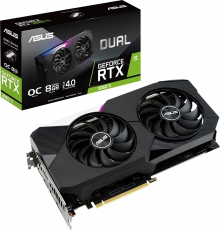 Купить Видеокарта nVidia RTX 3060Ti Asus DUAL-RTX3060TI-O8G-V2 (90YV0G1J-M0NA00) в ДНР по лучшей цене, Отзывы, Характеристики, Фото, Наличие. Фото 1