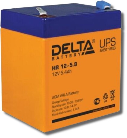 Купить Аккумуляторная батарея для ИБП DELTA Battery HR 12-5,8 в ДНР по лучшей цене, Отзывы, Характеристики, Фото, Наличие. Фото 1