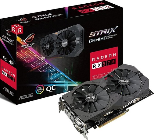 Купить Видеокарта AMD Radeon RX 570 Asus ROG-STRIX-RX570-O4G-GAMING (90YV0AJ0-M0NA00) в ДНР по лучшей цене, Отзывы, Характеристики, Фото, Наличие. Фото 1