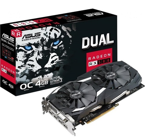 Купить Видеокарта AMD Radeon RX 580 Asus DUAL-RX580-O4G (90YV0AQ0-M0NA00) в ДНР по лучшей цене, Отзывы, Характеристики, Фото, Наличие. Фото 1