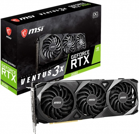 Купить Видеокарта nVidia RTX 3090 MSI RTX 3090 VENTUS 3X 24G OC в ДНР по лучшей цене, Отзывы, Характеристики, Фото, Наличие. Фото 1