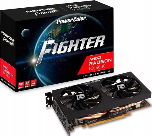 Купить Видеокарта AMD Radeon RX 6600 PowerColor RX6600 Fighter (AXRX 6600 8GBD6-3DH) в ДНР по лучшей цене, Отзывы, Характеристики, Фото, Наличие. Фото 1