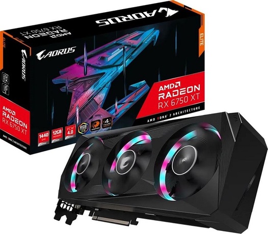 Купить Видеокарта AMD Radeon RX 6750 XT Gigabyte GV-R675XTAORUS E-12GD в ДНР по лучшей цене, Отзывы, Характеристики, Фото, Наличие. Фото 1