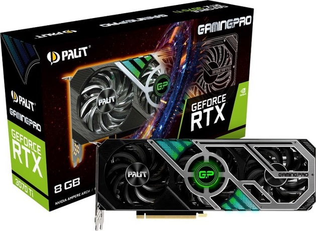 Купить Видеокарта nVidia RTX 3070Ti Palit RTX 3070 Ti GamingPro (NED307T019P2-1046A) в ДНР по лучшей цене, Отзывы, Характеристики, Фото, Наличие. Фото 1