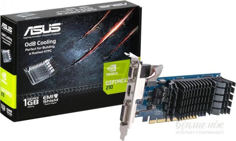 Купить Видеокарта nVidia GT 210 Asus EN210 SILENT/DI/1GD3/V2(LP) (90-C1CP6Z-L0UANAYZ) в ДНР по лучшей цене, Отзывы, Характеристики, Фото, Наличие. Фото 1