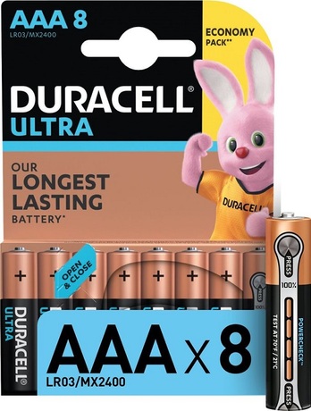 Купить Батарейка AAA Duracell Ultra LR03-8BL MX2400 в ДНР по лучшей цене, Отзывы, Характеристики, Фото, Наличие. Фото 1