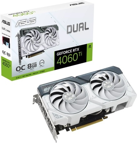 Купить Видеокарта nVidia RTX 4060Ti Asus DUAL-RTX4060TI-O8G-WHITE (90YV0J42-M0NA00) в ДНР по лучшей цене, Отзывы, Характеристики, Фото, Наличие. Фото 1