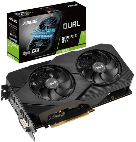 Купить Видеокарта nVidia GTX 1660Ti Asus DUAL-GTX1660TI-A6G-EVO (90YV0CR4-M0NA00) в ДНР по лучшей цене, Отзывы, Характеристики, Фото, Наличие. Фото 1