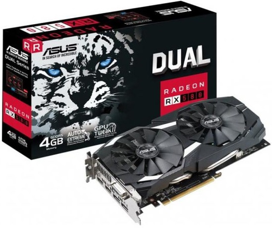 Купить Видеокарта AMD Radeon RX 580 Asus DUAL-RX580-4G (90YV0AQ2-M0NA00) в ДНР по лучшей цене, Отзывы, Характеристики, Фото, Наличие. Фото 1