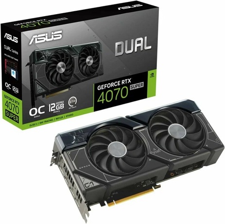 Купить Видеокарта nVidia RTX 4070 SUPER Asus DUAL-RTX4070S-O12G (90YV0K82-M0NA00) в ДНР по лучшей цене, Отзывы, Характеристики, Фото, Наличие. Фото 1