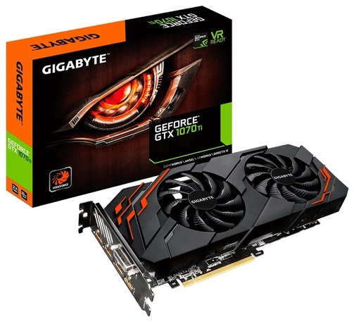 Купить Видеокарта nVidia GTX 1070Ti Gigabyte GV-N107TWF2-8GD в ДНР по лучшей цене, Отзывы, Характеристики, Фото, Наличие. Фото 1