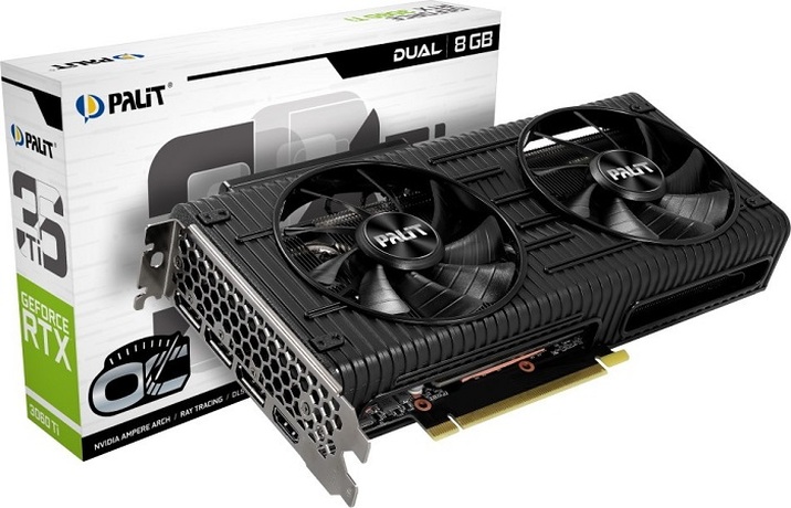 Купить Видеокарта nVidia RTX 3060Ti Palit RTX 3060 Ti Dual OC (NE6306TS19P2-190AD) в ДНР по лучшей цене, Отзывы, Характеристики, Фото, Наличие. Фото 1