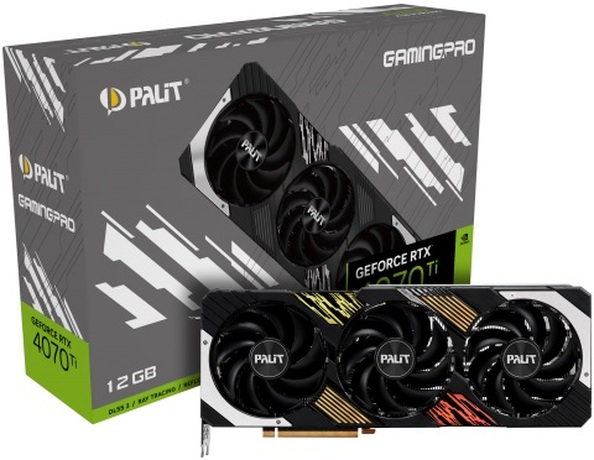 Купить Видеокарта nVidia RTX 4070Ti Palit RTX4070Ti GamingPro (NED407T019K9-1043A) в ДНР по лучшей цене, Отзывы, Характеристики, Фото, Наличие. Фото 1