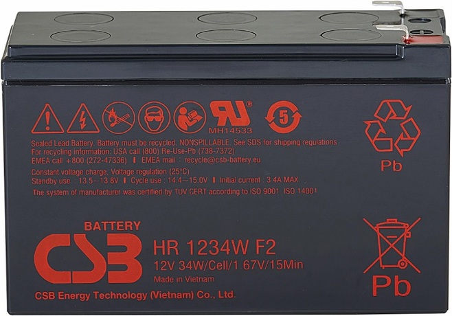 Купить Аккумуляторная батарея для ИБП CSB Battery HR1234W в ДНР по лучшей цене, Отзывы, Характеристики, Фото, Наличие. Фото 1