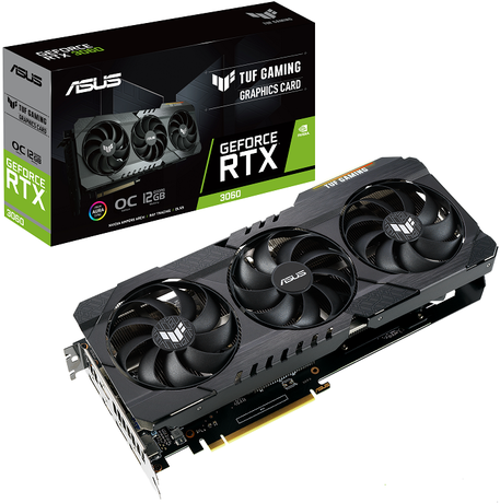 Купить Видеокарта nVidia RTX 3060 Asus TUF-RTX3060-O12G-GAMING (90YV0GC0-M0AA00) в ДНР по лучшей цене, Отзывы, Характеристики, Фото, Наличие. Фото 1