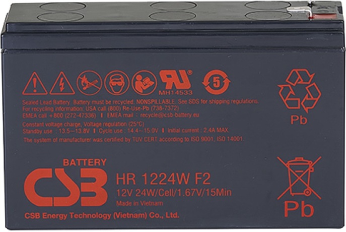 Купить Аккумуляторная батарея для ИБП CSB Battery HR1224W в ДНР по лучшей цене, Отзывы, Характеристики, Фото, Наличие. Фото 1