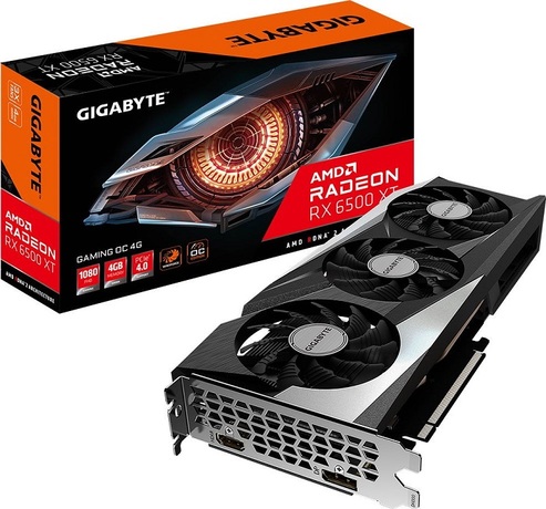 Купить Видеокарта AMD Radeon RX 6500 XT Gigabyte GV-R65XTGAMING OC-4GD в ДНР по лучшей цене, Отзывы, Характеристики, Фото, Наличие. Фото 1