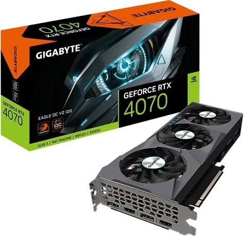 Купить Видеокарта nVidia RTX 4070 Gigabyte GV-N4070EAGLE OCV2-12GD в ДНР по лучшей цене, Отзывы, Характеристики, Фото, Наличие. Фото 1