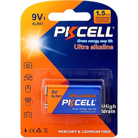 Купить Батарейка крона PKCELL Ultra (6LR61-1B) в ДНР по лучшей цене, Отзывы, Характеристики, Фото, Наличие. Фото 1