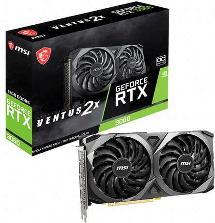 Купить Видеокарта nVidia RTX 3060 MSI RTX 3060 VENTUS 2X OC в ДНР по лучшей цене, Отзывы, Характеристики, Фото, Наличие. Фото 1