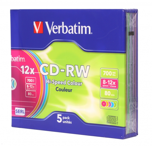 Диск CD-RW Verbatim Hi-Speed Colour