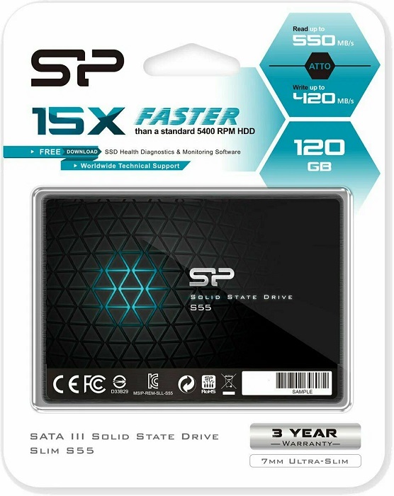 SSD-накопитель 2.5" 120Гб Silicon Power S55 - Миниатюра 1