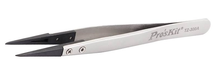 Пинцет прямой с пластиковыми наконечниками антистатический ProsKit TZ-300A - Миниатюра 1