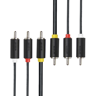Кабель аудио 3xRCA/3xRCA ProLink Black - Миниатюра 1