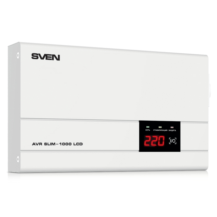 Стабилизатор 1000 ВА Sven AVR SLIM-1000 LCD