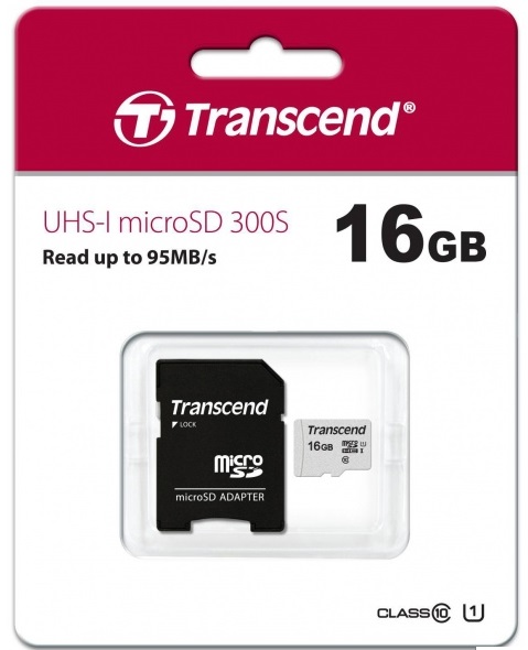 Карта памяти microSDHC 16 ГБ Transcend 300S - Миниатюра 1