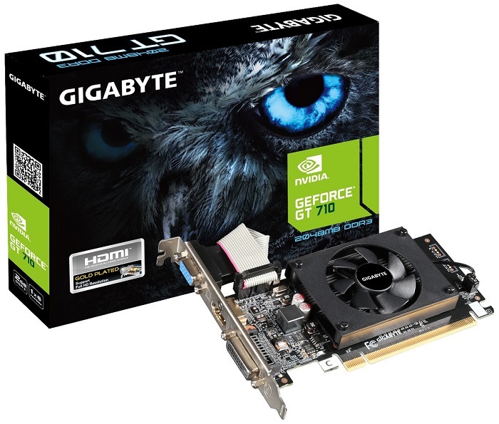 Видеокарта nVidia GT 710 Gigabyte GV-N710D3-2GL - Миниатюра 1