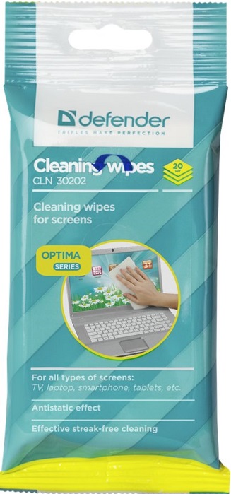 Салфетки для ЖК-экранов Defender CLN 30202 Optima - Миниатюра 1