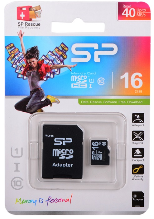 Карта памяти microSDHC  16 ГБ Silicon Power - Миниатюра 1