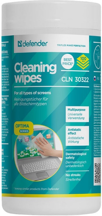 Салфетки для ЖК-экранов Defender CLN 30322 Optima - Миниатюра 1