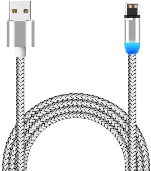 Кабель AM/Lightning магнитный Jet.A JA-DC46 White - Миниатюра 1