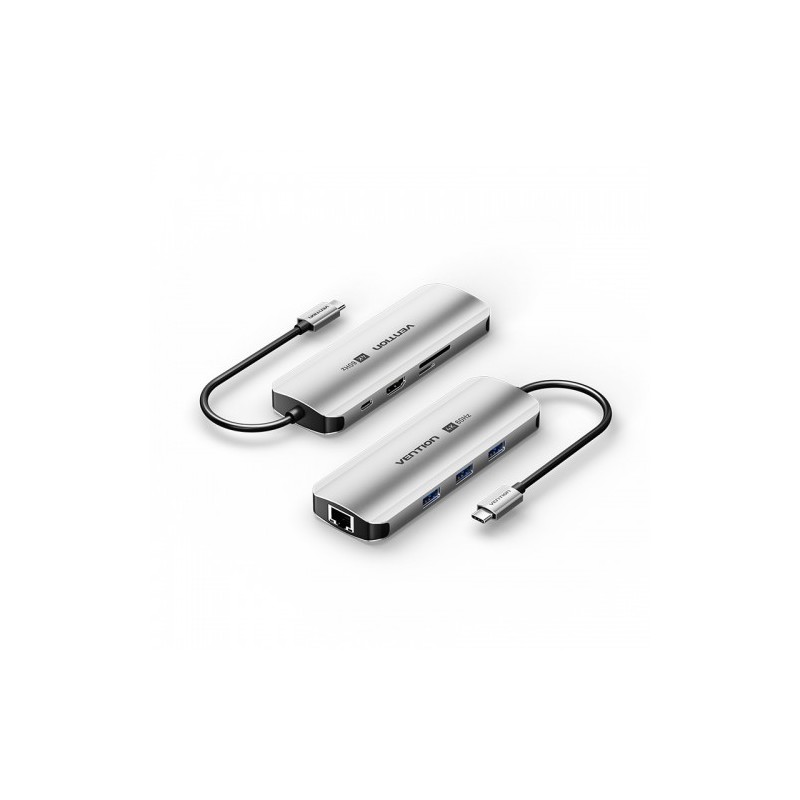 Мультифункциональный хаб Vention USB Type C 8 в 1 Vention TQKHB - Миниатюра 1