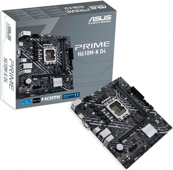 Материнская плата intel H610 Asus PRIME H610M-K D4 - Миниатюра 1