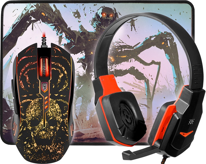 Комплект мышь + коврик + гарнитуры Defender Nemesida MHP-128 - Миниатюра 1