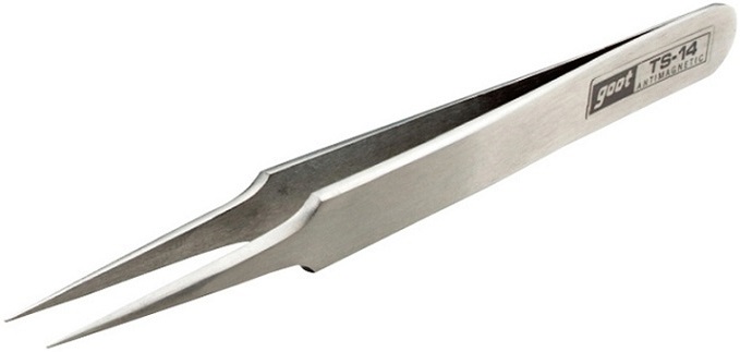 Пинцет острый антимагнитный Goot TS-14
