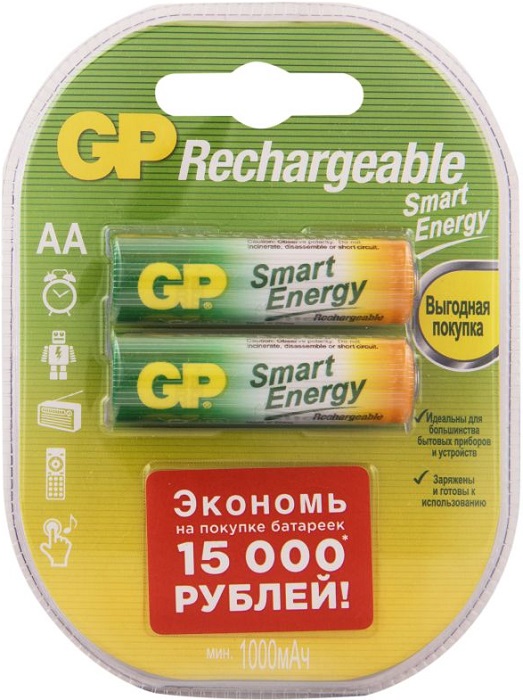 Аккумулятор AA 1000mAh GP - Миниатюра 1