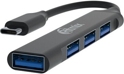 USB-хаб TypeC Ritmix CR-4401 Metal - Миниатюра 1