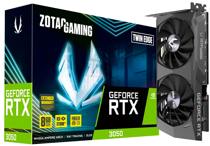 Видеокарта nVidia RTX 3050 Zotac GAMING RTX 3050 Twin Edge OC - Миниатюра 1