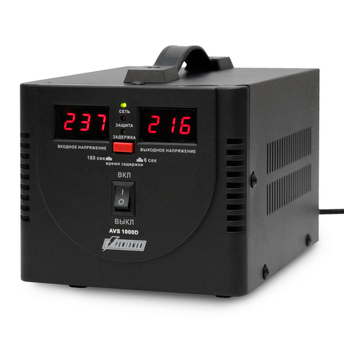 Стабилизатор 1000 ВА Powerman AVS 1000D Black - Миниатюра 1