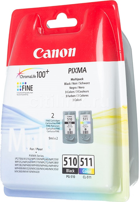 Картридж струйный Canon PG-510/CL-511 - Миниатюра 1