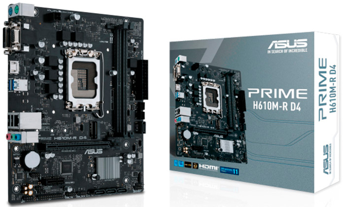 Материнская плата intel H610 Asus PRIME H610M-R D4 - Миниатюра 1